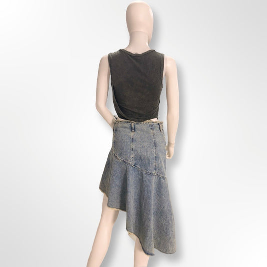 Falda asimétrica denim - THE LOOP CLOSET