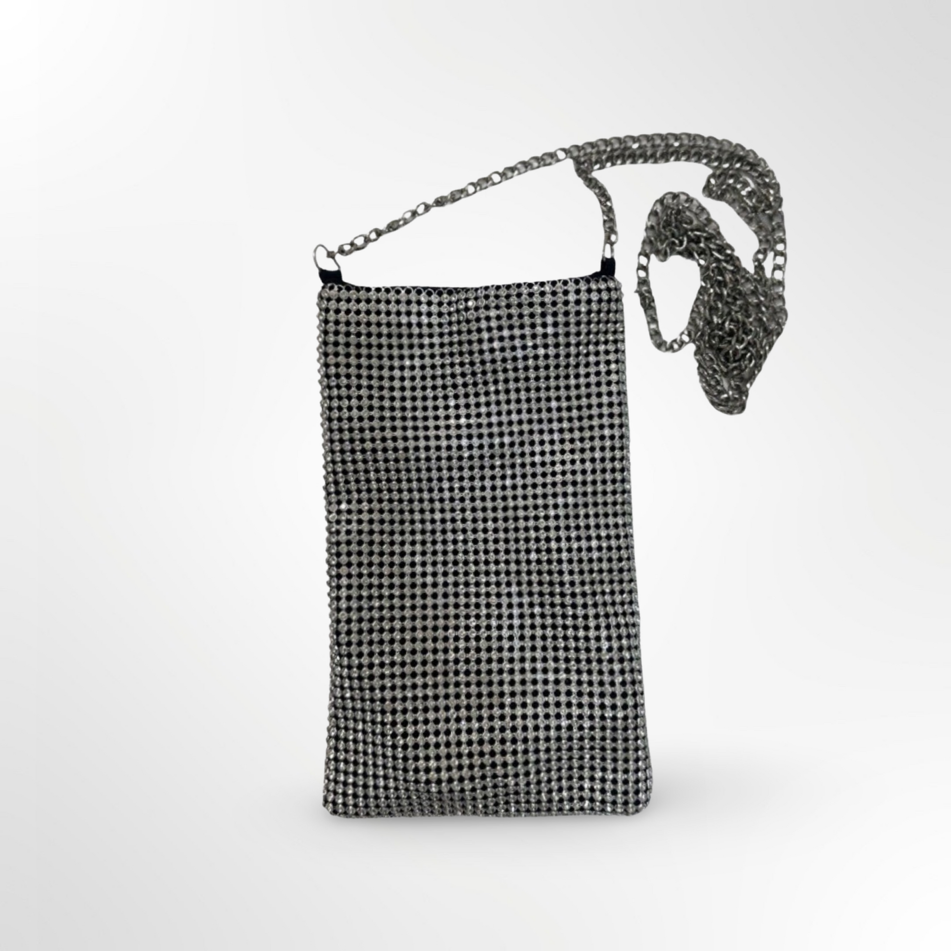 Stradivarius - Minibolso rectangular strass plateado