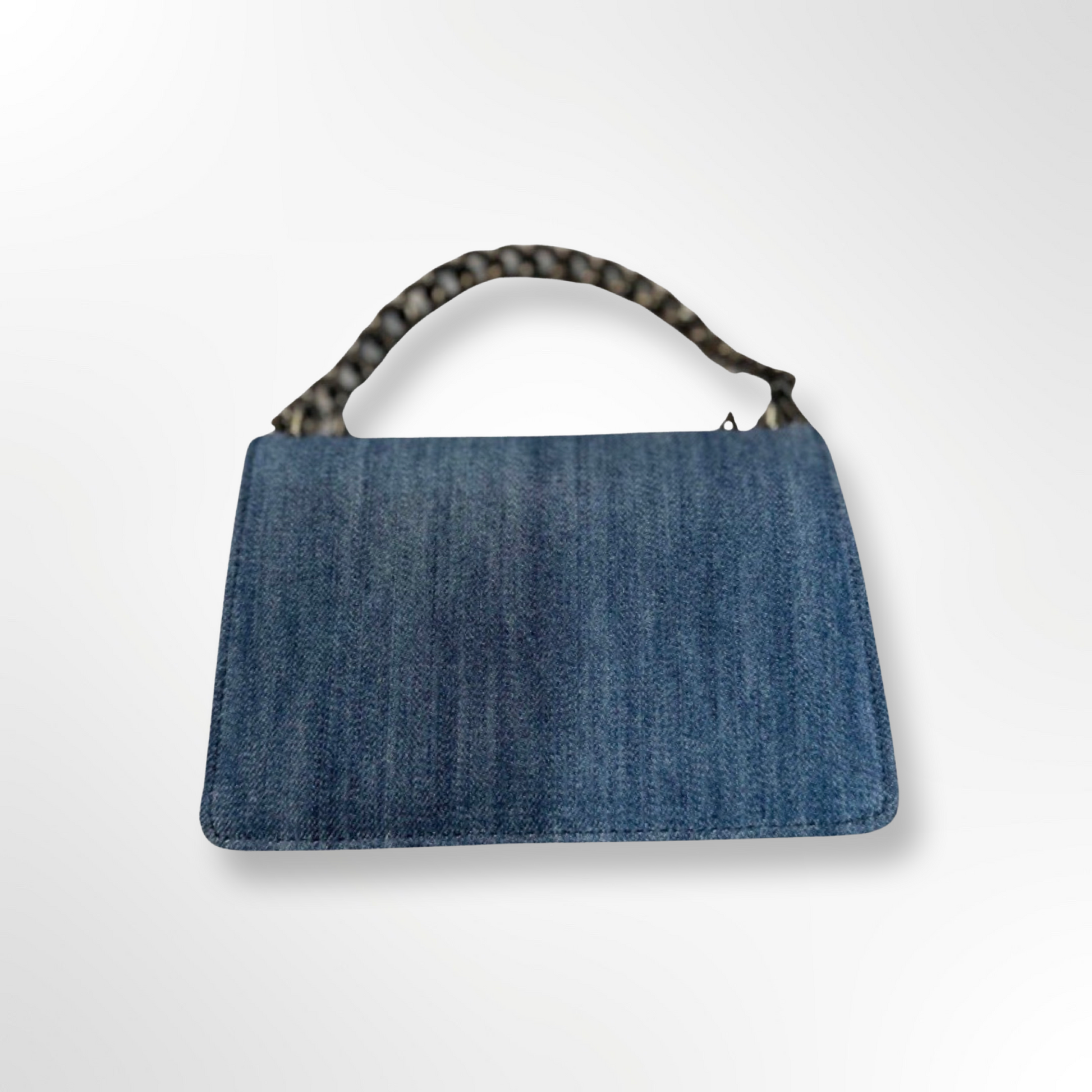 Baniki - Bandolera mini denim azul con cadena atras