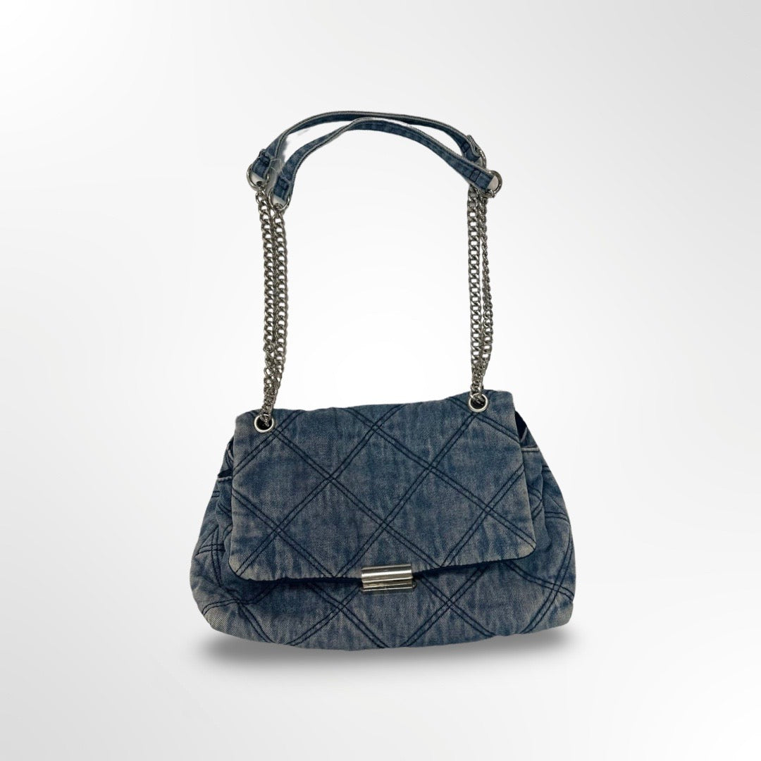 Stradivarius - Bandolera denim celeste frente