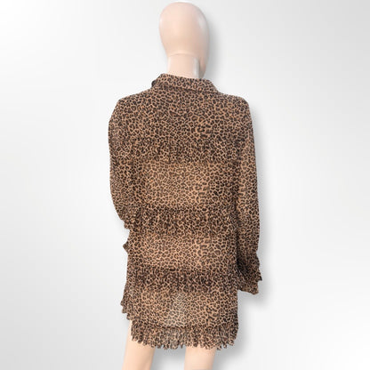 Vestido gasa volantes