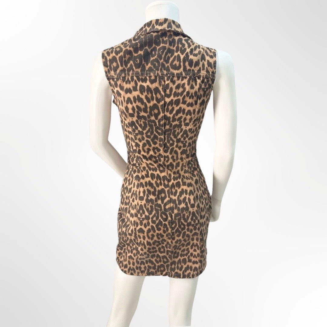 Vestido denim animal print