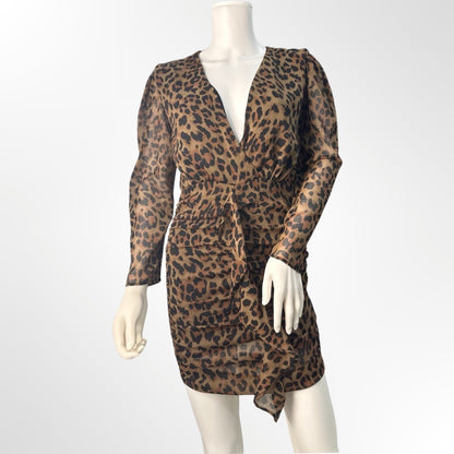 Zara - Vestido mini animal print XS frente