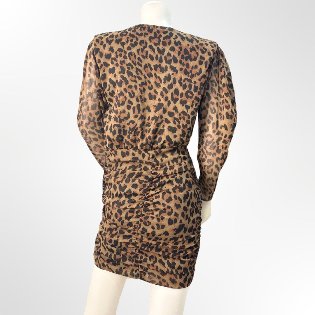 Zara - Vestido mini animal print XS atras