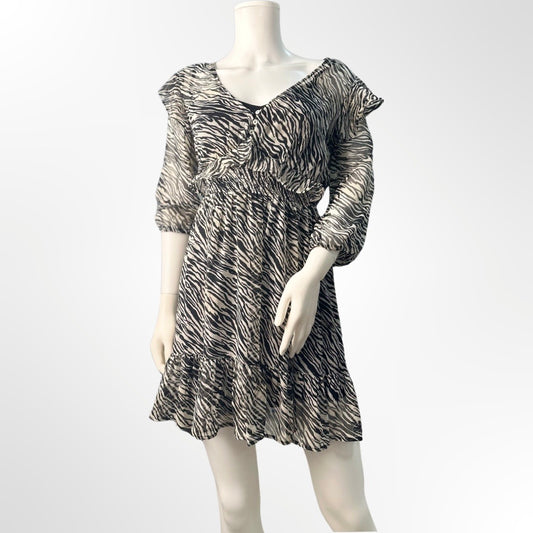 Vestido mini tul animal print