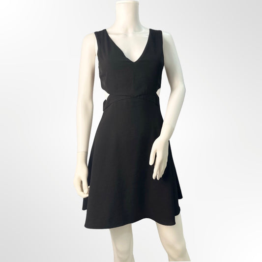 Zara - Vestido mini con aberturas negro XS frente