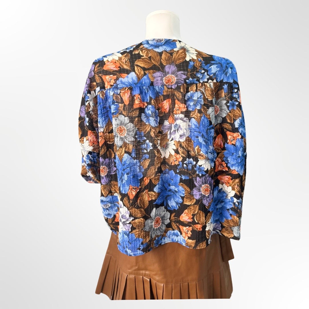 Zara - Camisa de tul estampada flores atras