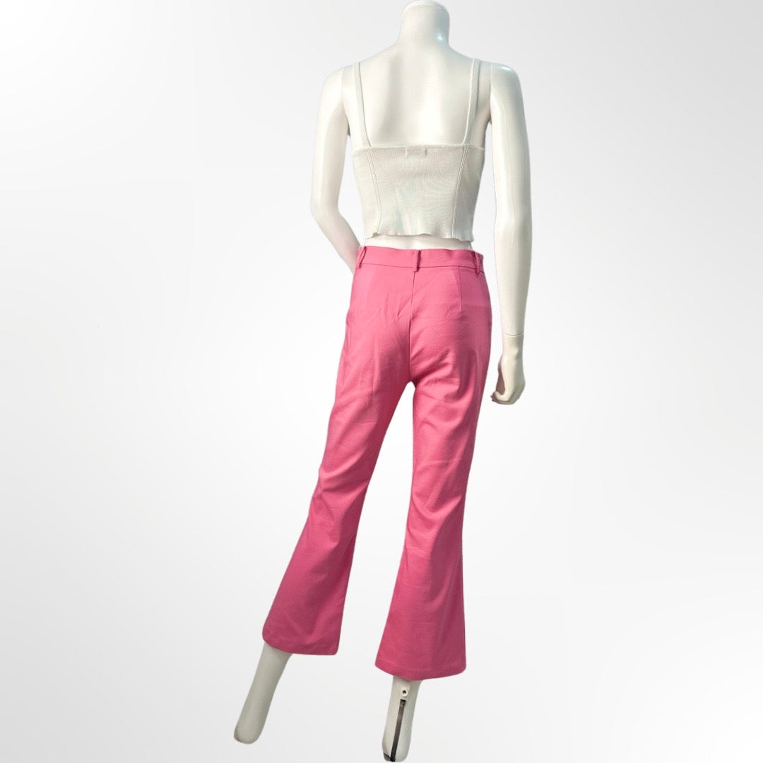 Stradivarius - Pantalon cropped fucsia 36 atras