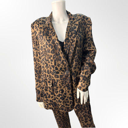 Zara - Blazer satinado animal print frente