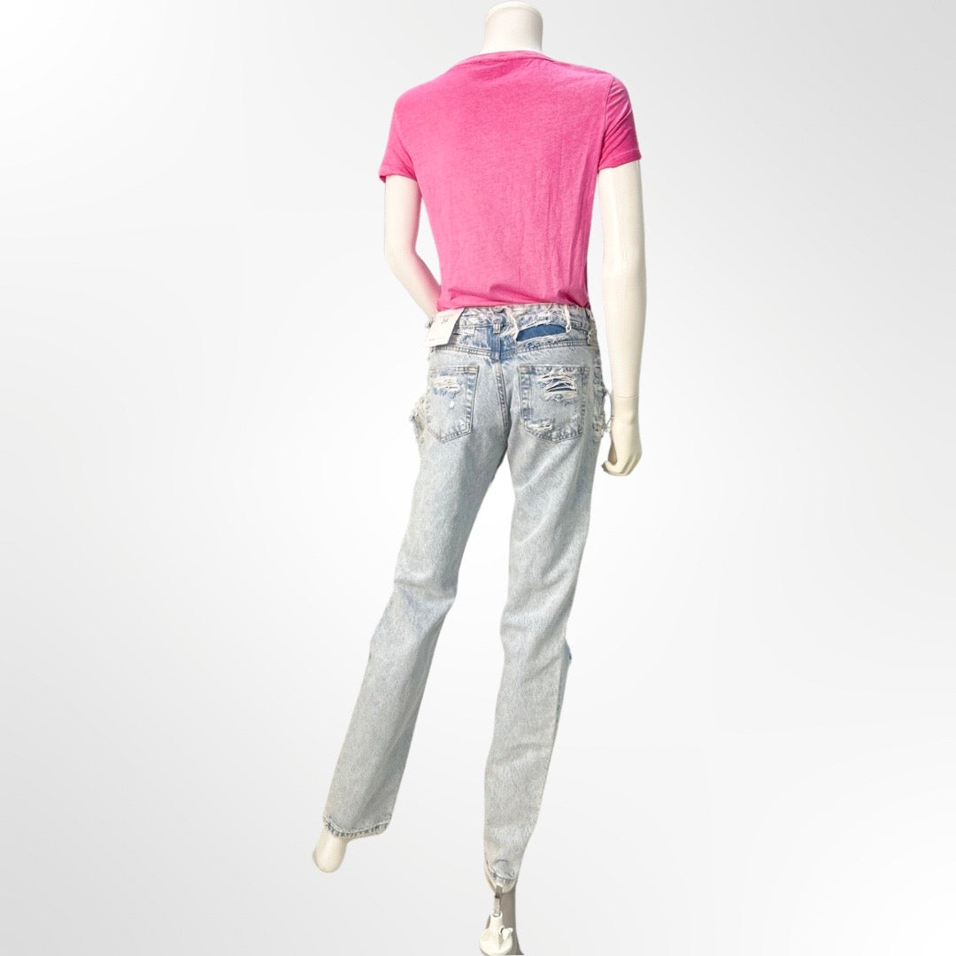 Bershka - Jean straight rotos 34 atras