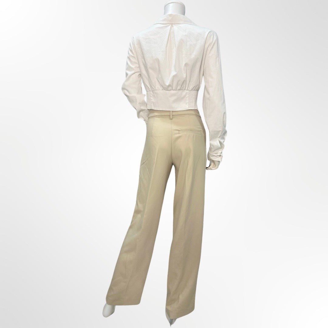 Bershka - Pantalon tayloring beige 34 atras