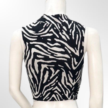 Zara - Top crop animal print S atras