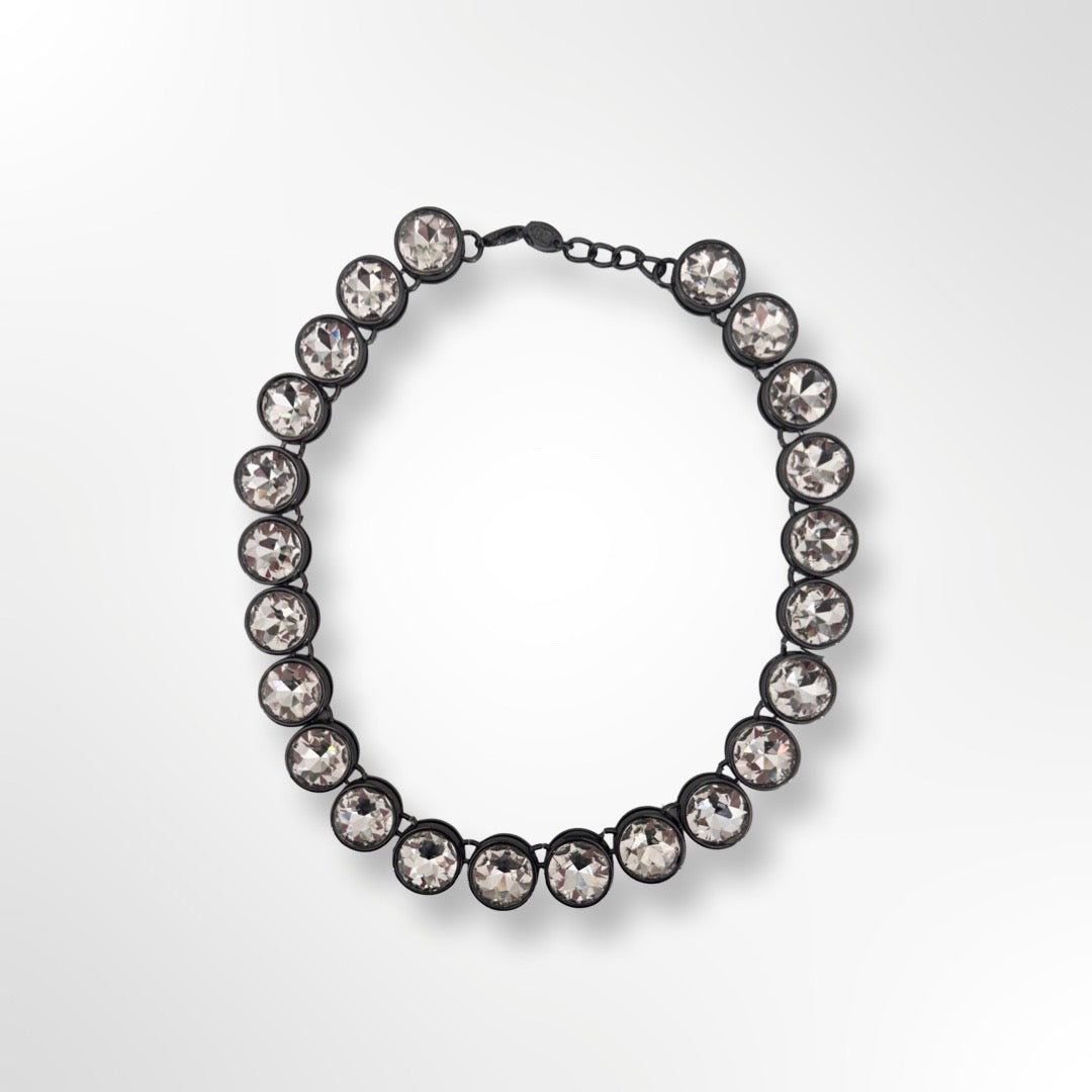 Choker cristales grandes transparentes