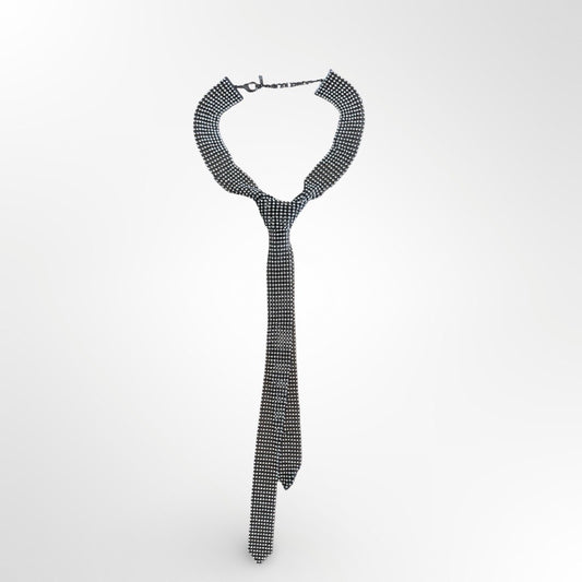 Choker con forma de corbata con cristales de strass