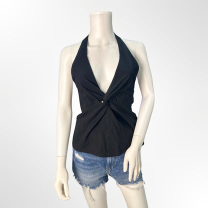 Zara - Top halter negro XS frente