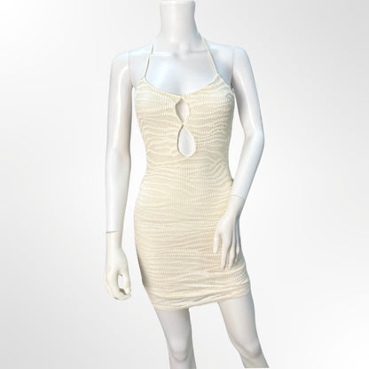 Bershka - Vestido halter beige S frente