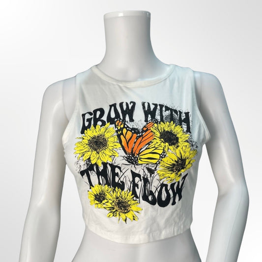 Bershka - Top crop lazo espalda blanco S frente