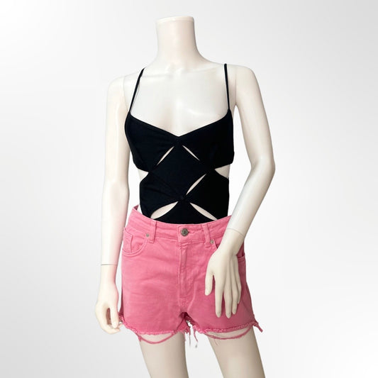 Stradivarius - Short denim rosa 36 frente