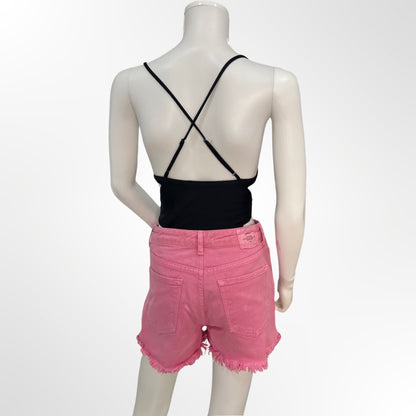 Stradivarius - Short denim rosa 36 atras