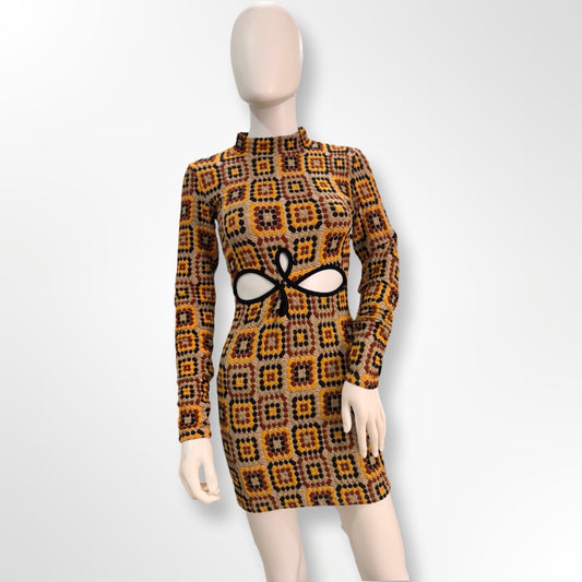 Vestido mini cuello alto con abertura - THE LOOP CLOSET